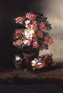 Bir Saksıdaki Güllerin Natürmortu, 1870 dolayları by Pierre Camille Gontier