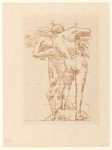 Bir demet samanla iki çıplak adamın incelenmesi by Pierre Cécile Puvis de Chavannes