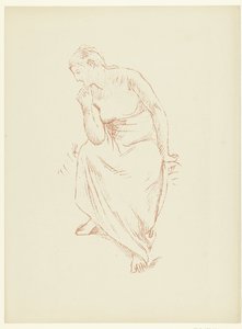 Zittende yarım naakte vrouw Oturmuş çıplak bir kadının çalışması, yarı dökümlü Ders çalışma Deneme (dizi başlığı) by Pierre Cécile Puvis de Chavannes