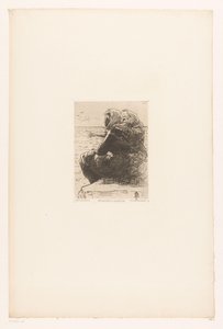 Sahilde dinlenen kadınlar Pecheuses ve Granville. (nesne üzerindeki başlık) by Pierre Celestin Billet