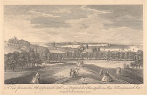 Greenwich Park'taki One Tree Hill'den Bir Görünüm by Pierre Charles Canot