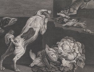 Köpekler ve Natürmort, 1778 by Pierre Charles Canot