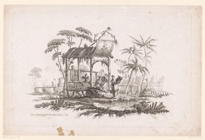 Bankada sepetleri olan rakamlar Manzaralarda Çin tarzı sahneler (dizi başlığı) by Pierre Charles Canot
