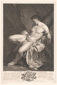 Prometheus zincirlenmiş Le supplice de Promethée (nesne üzerindeki başlık) by Pierre Chenu