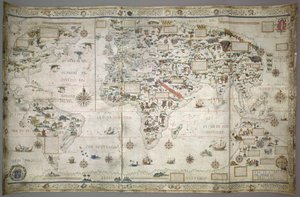 MS 24065 Dünya Haritası Ekle (Planisphere) by Pierre Descaliers
