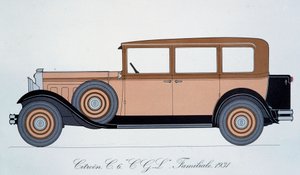 1931 Citroen aile otomobilini temsil eden plaka by Pierre Dumont