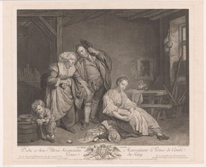 Kırık yumurta sepeti yanında genç kadın Les oeufs cassés (nesne üzerindeki başlık) by Pierre Etienne Moitte