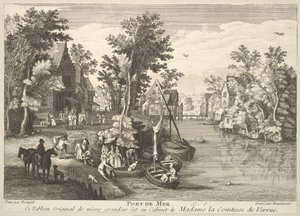 Madame la Comtesse de Verrue koleksiyonundaki resimden sonra Sea Port de Mer. by Pierre Francois Beaumont