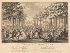 Paris surları boyunca yürüyüş by Pierre Francois Courtois after Augustin de Saint Aubin