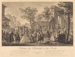 Modaya uygun portreler tablosu by Pierre Francois Courtois after Augustin de Saint Aubin