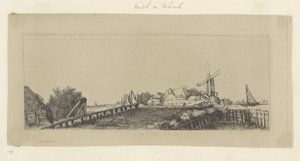 Ahşap bir köprü ve değirmen ile manzara Orijinalleri satın alın (seri başlığı) by Pierre François Basan (workshop of)
