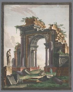 Zafer takı kalıntılarının görünümü Ruine d´ancien anıtı (nesne üzerindeki başlık) by Pierre François Basan
