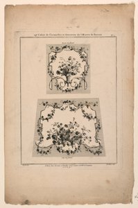 Goblen Sandalye Koltukları için Tasarımlar, "Cahier de Cartouches et Ornemens de l'Oeuvre de Ranson"dan Plaka 1