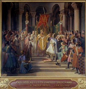 Üçüncü Haçlı Seferi: “” Kral Philip Augustus (1165-1223) oriflame Saint-Denis'i alır ve yola çıkmadan önce amcası Reims'li William Archeveque ve Papa III. T