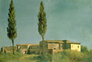 Villa Farnese'de: İki Kavak, c.1777 (kart üzerinde yağlı boya)