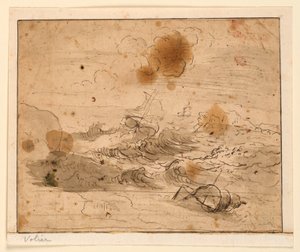 fırtınalı deniz manzarası by Pierre Jacques Volaire