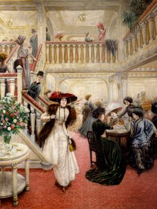 İyi zaman: “Harika kafe”. Tablo imzalı P. Poitevin (muhtemelen Pierre-Jean Poitevin by Pierre Jean Poitevin
