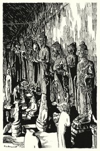 Bir pasajda Budalar topluluğu (gravür) by Pierre Jeannerat de Beerski