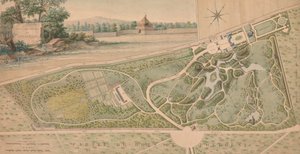 Château de Bagatelle Bahçesi, 1817. by Pierre Lapie