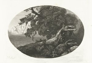 Sahilde kökünden sökülmüş ağaç gövdesi by Pierre Louis Dubourcq