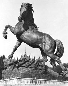 Horse with a harrow, in front of the first Palace of Trocadero constructed for the Universal Exhibition in 1878, 1878 (bronze) 