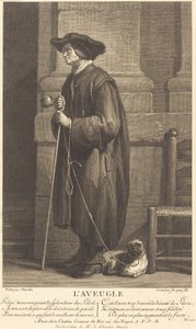 Kör Dilenci by Pierre Louis de Surugue after Jean Siméon Chardin