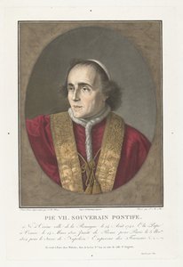 Portret van Paus Pius VII Pius VII. egemen papa (nesne üzerindeki başlık) by Pierre Michel Alix