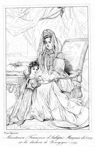 Françoise dAubigné ve Bourgogne Düşesi. by Pierre Mignard