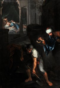 Raguel çukurunu kazıyor (tuval üzerine yağlı boya) by Pierre Parrocel
