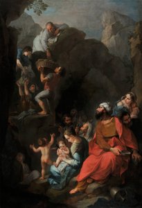 Tobie ve arkadaşları esaretten kurtulur (tuval üzerine yağlı boya) by Pierre Parrocel