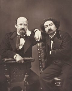 Émile Erckmann Fransız yazar, 1822-1899 ve Alexandre Chatrian Fransız yazar, 1826-1890, c. 1876 by Pierre Petit