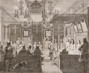 Kral Charles II, Lucy Walter ile yemek yiyor by Pierre Philippe