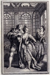 La fiancee du roi de Garbe - in “” Tales et nouvelles en vers”” by Jean La Fontaine. 1776. Illustration by P.P. Choffard. by Pierre Philippe Choffard