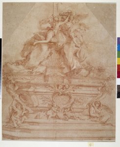 San Siro a Genes Kilisesi için Master Altar projesi (sanguine) by Pierre Puget