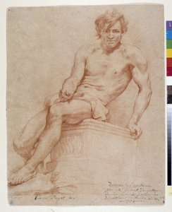 Oturan adam (sanguine) by Pierre Puget