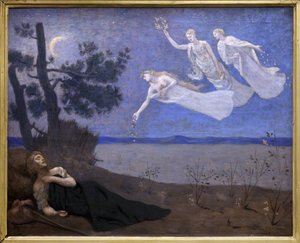 Le Reve (uykusunda görür Aşk, Şan ve Zenginlik ona görünür) (resim) by Pierre Puvis de Chavannes