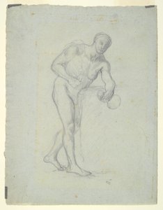 Bir Flask ile Çıplak Figür by Pierre Puvis de Chavannes