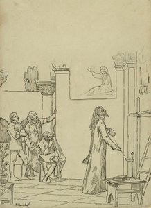 L için çalışma by Pierre Puvis de Chavannes