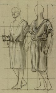 İki Ayakta Figür Çalışması by Pierre Puvis de Chavannes