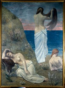 deniz kenarında genç kızlar by Pierre Puvis de Chavannes