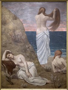 deniz kenarında genç kızlar by Pierre Puvis de Chavannes
