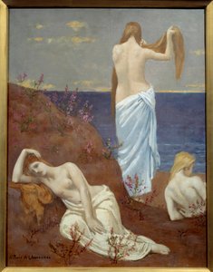 Sahildeki Genç Kızlar Tablosu Pierre Puvis de Chavannes (1824-1898) 1879 Tuval Üzerine Yağlıboya, Dim. 0.61x0.47 m Paris, Musee d