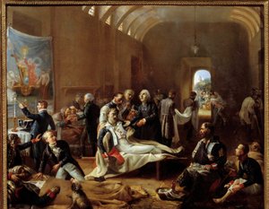 1814'te Fransız kırsalında bir ambulans, Pierre Vigneron (1789-1872) 1814 Sun tarafından tablo. 0,6x0,73 m Paris, Musee Carnavalet