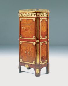 Louis XV sekreteri abattant (ormolu monte edilmiş kral odunu, amaranth ve kakmacılık)