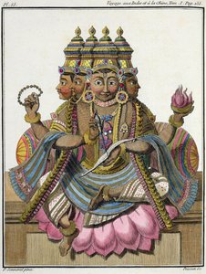 Brahma, Hindu yaratılış tanrısı, Pierre Sonnerat tarafından 