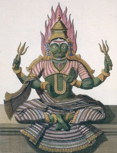 Parvati, Pierre Sonnerat tarafından 'Voyage aux Indes et a la Chine'dan, Poisson tarafından oyulmuş, 1782'de yayınlandı