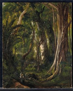 Küba ormanındaki yolcular (panelde yağ) by Pierre Toussaint Frédéric Mialhe