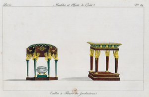 Çiçekler veya çiçek standları için masalar, plaka 84, Collection de meubles et object de gut (Mobilya ve zevk objeleri koleksiyonu)