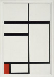 Kırmızı, Siyah ve Beyaz ile Kompozisyon by Piet Mondrian