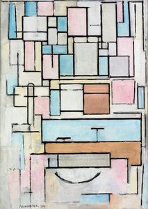 Renk düzlemleri ile kompozisyon: Dış cephe by Piet Mondrian